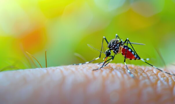 A Mosquito Bites a Person: Full-Bellied and Blood-Filled