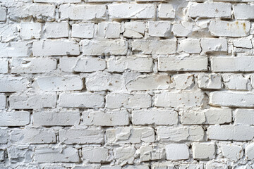 Fototapeta premium White painted brick wall with textured surface. Industrial and urban background