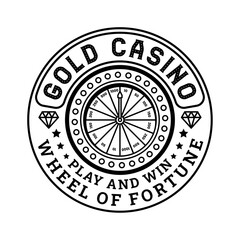 Retro casino and poker monochrome logo sign badge vector isolated. Vintage gambling and casino logo vector design. Vintage design element for casino and gambling in white background