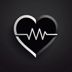 Love Icon Logo on Dark Background. Suitable for Healthcare or Healthy Company Logo. Spa Beauty Logo