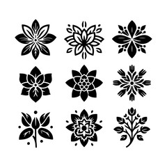 Creative Set of a vector flower outline design