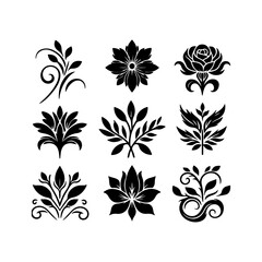 Creative Set of a vector flower outline design