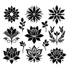 Obraz premium Creative Set of a vector flower outline design