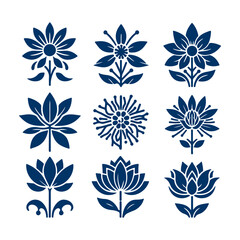 Creative Set of a vector flower outline design
