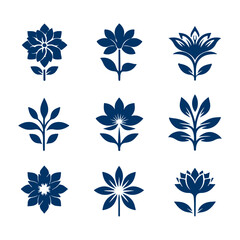 Creative Set of a vector flower outline design