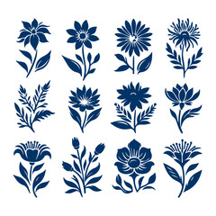 Creative Set of a vector flower outline design