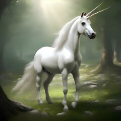 Naklejka premium White unicorn 