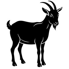 Detailed Goat Silhouette Vector Illustration for Farm Designs