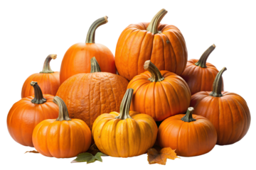 Bright Orange Pumpkin for Colorful Autumn Leaves