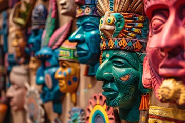 A colorful and lively depiction of Hispanic cultural heritage, showcasing traditional patterns, symbols, and motifs. The artwork is a celebration of the rich diversity of Hispanic culture.