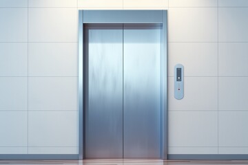 elevator door with modern white wall