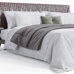 Modern Elegance: Bed for Stylish Living Spaces transparent png white background bedroom furniture architectural visualization interior shadow Amadeus 3d render