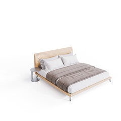 Modern Elegance: Bed for Stylish Living Spaces transparent png white background bedroom furniture architectural visualization interior shadow Amadeus 3d render