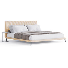 Modern Elegance: Bed for Stylish Living Spaces transparent png white background bedroom furniture architectural visualization interior shadow Amadeus 3d render