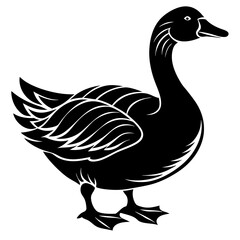 Elegant Goose Silhouette Vector Illustration for Nature Designs