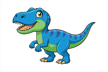 Cartoon happy tyrannosaurus on art vector