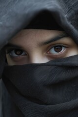Naklejka premium A close-up shot of a person wearing a veil, unknown identity