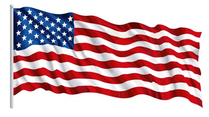 Fototapeta premium A national symbol of freedom and liberty blowing gently in the breeze