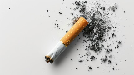 Obraz premium A discarded cigarette stub with a rough edge, perfect for conceptual photography or as a symbol of something being extinguished