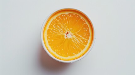 Freshly cut orange in a white ceramic bowl