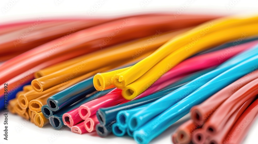 Aufkleber a close-up view of a bundle of colorful wires