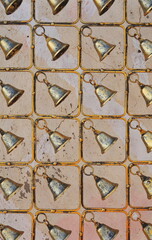 Vintage Golden Bells Pattern Vertical Close-Up