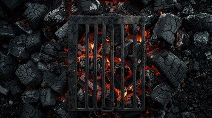 Photo of charcoal stove fire.