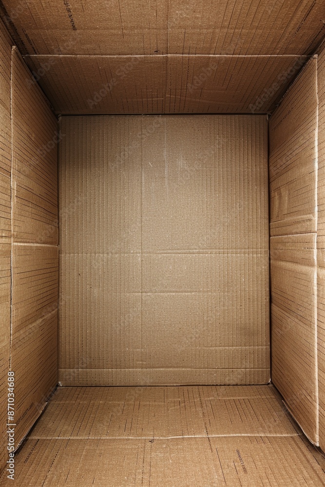 Poster a simple cardboard box sits on a wooden floor, perfect for packing or storing small items