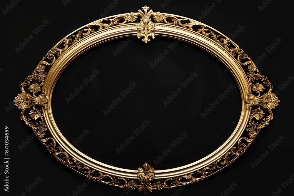 Poster a golden frame sitting on a dark backdrop, perfect for highlighting important quotes or adding a tou