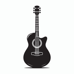 Obraz premium Acoustic guitar silhouette vector