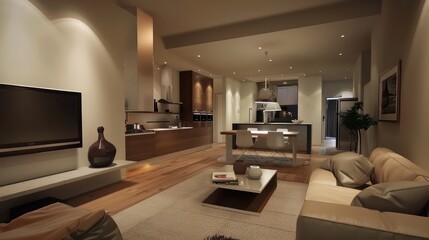 Stylish apartment interior design backdrop, emphasizing cozy comfort and inspiring home decor ideas