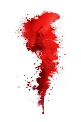 A vibrant red paint splatter adorns a clean white background, perfect for design and art projects