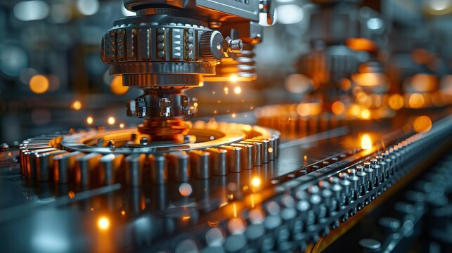 3D render of industrial machinery in operation, highlighting the intricate mechanics and functionality of heavy-duty equipment. , Minimalism,