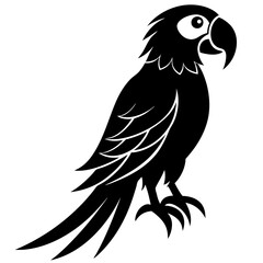 Vibrant Macaw Silhouette Vector Illustration for Tropical Designs
