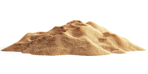 A close-up view of a pile of sand resting on a clean white surface