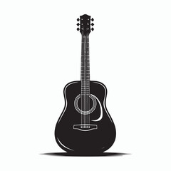 Fototapeta premium Acoustic guitar silhouette vector