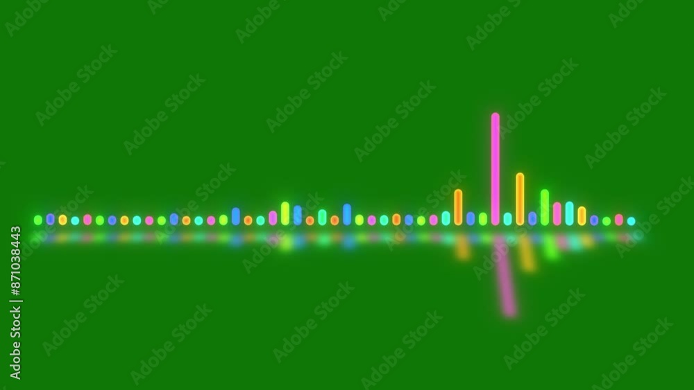 Poster colorful digital audio spectrum animation use music video or music audio project, music equalizer an