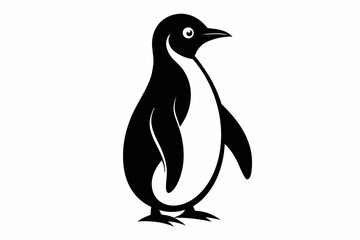 penguin silhouette vector illustration, penguin vector icon