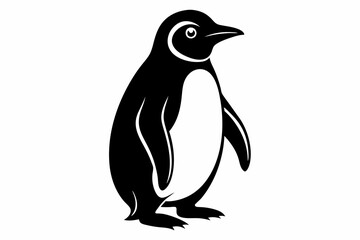 Obraz premium penguin silhouette vector illustration, penguin vector icon