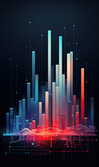 Obraz premium generated illustration of business chart with uptrend line graph.