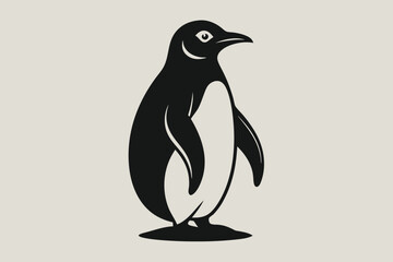 penguin silhouette vector illustration, penguin vector icon
