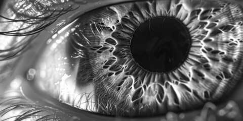 A detailed view of a person's eye, showcasing the iris and pupil © Fotograf