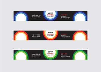 3 Color Version YouTube Banner Design Template