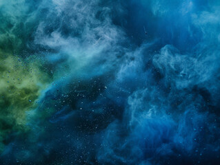 Fototapeta premium Green and Blue Powder, Generative AI Illustration