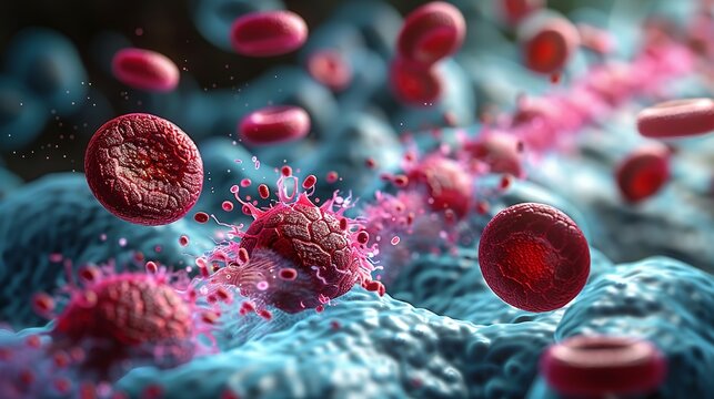 Visual explanation of blood clotting mechanisms, including platelet aggregation and fibrin formation, crucial in hematology. , Minimalism,