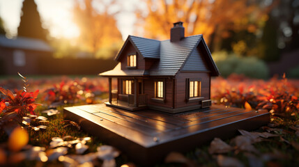 Home For Sale Real Estate Sign and Beautiful New House