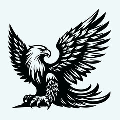 Fototapeta premium Eagle with wings Vector