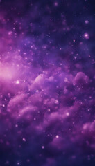 A purple and blue space with many stars filled with clouds and the stars are scattered throughout ba
