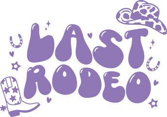Last Rodeo Purple Cowgirl Wedding Graphic