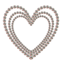 Obraz premium Frame of pearl in the shape of a heart. Watercolor illustration in pastel palette with holographic effect for poster, greeting card for Valentine's Day, engagement, wedding, Happy Mother's Day